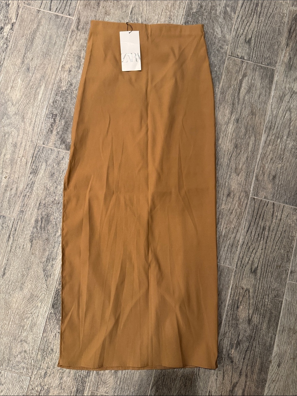Zara Camel Maxi Straight Skirt